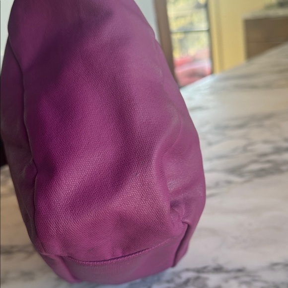 Tory Burch Purple Logo Coated Canvas Tote Bag Hobo - Picture 6 of 14